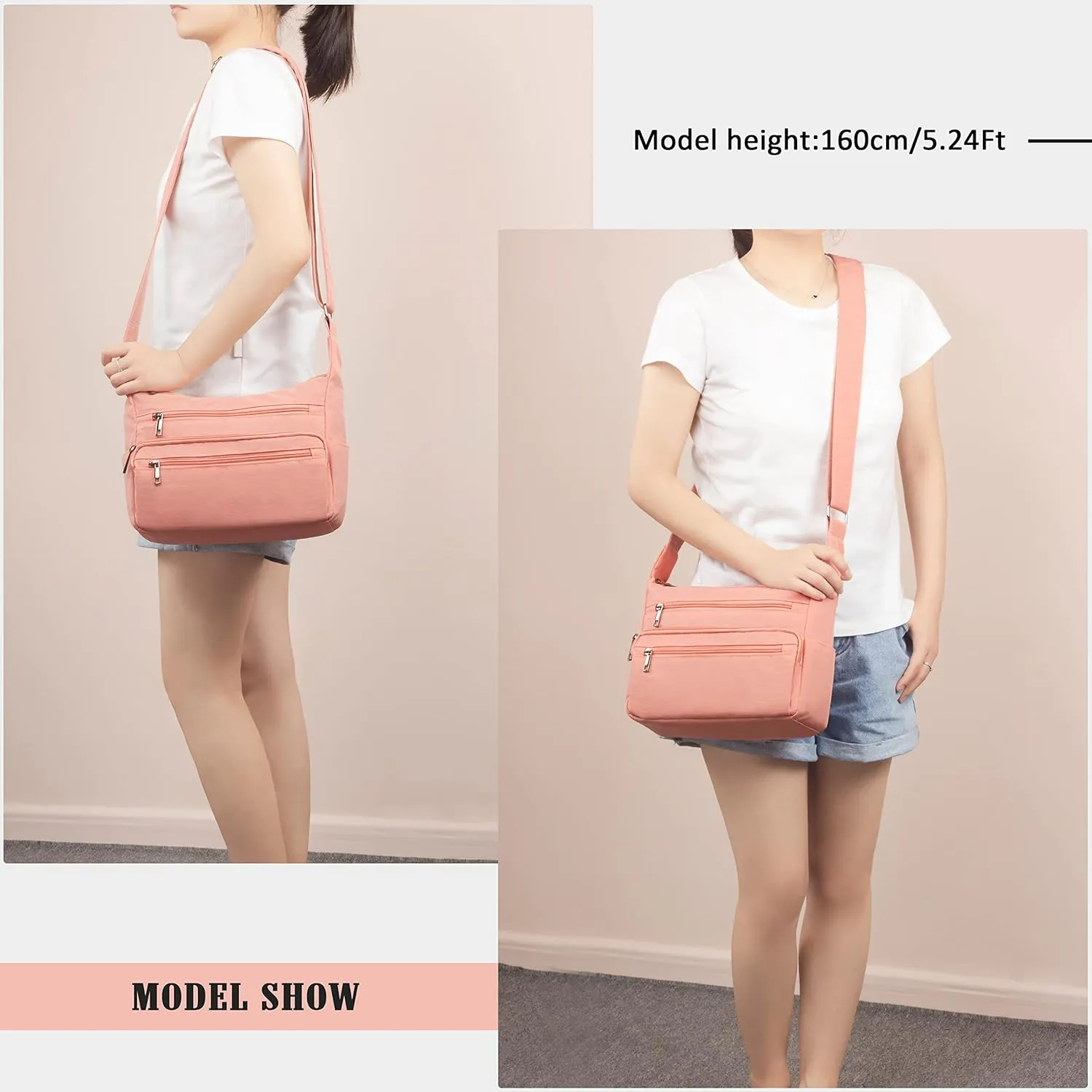 VOLGANIK ROCK RFID Purses for Women Fabric Nylon Multi Pocket Crossbody Bag Ladies Travel Handbag