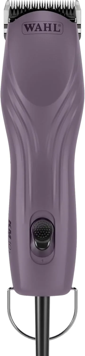 Wahl Pro Animal KM10  Corded Clipper - New #10 Prime Series Blade, LOCKGUARD Patent Pending Technology & Textured Housing Design - Clippers for Cats, Dogs & Horses - Lightweight - 2-Speeds - Purple