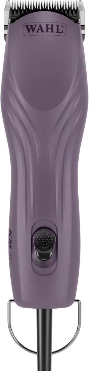 Wahl Pro Animal KM10  Corded Clipper - New #10 Prime Series Blade, LOCKGUARD Patent Pending Technology & Textured Housing Design - Clippers for Cats, Dogs & Horses - Lightweight - 2-Speeds - Purple