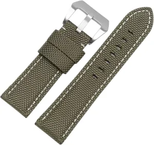 Watch Straps,Watch Wristband,20/22/24/26mm Men Sports Replacement Watchbands Nylon and Leather Splicing Design Wristband with Stainless Steel Pin Clasp