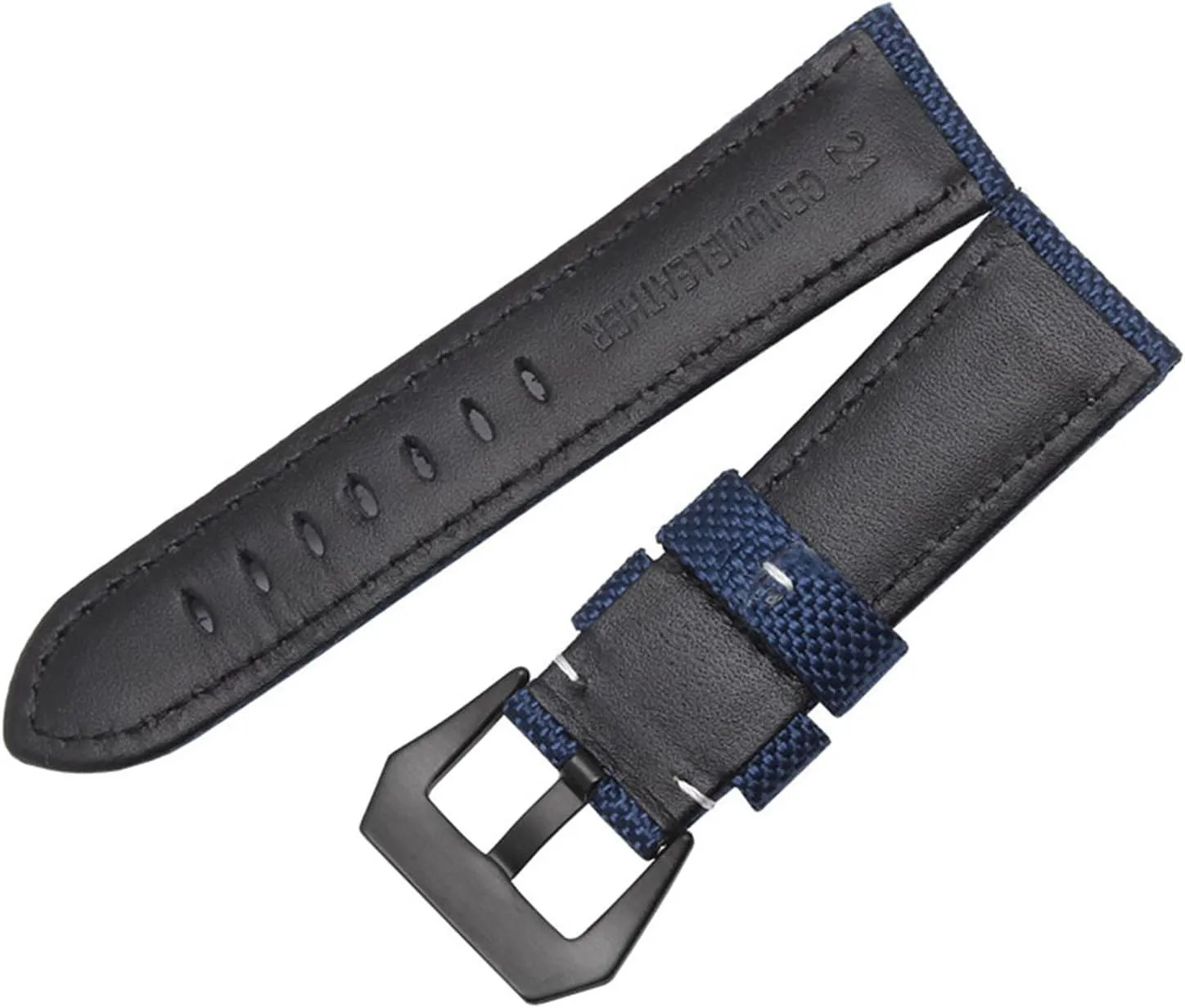 Watch Straps,Watch Wristband,20/22/24/26mm Men Sports Replacement Watchbands Nylon and Leather Splicing Design Wristband with Stainless Steel Pin Clasp