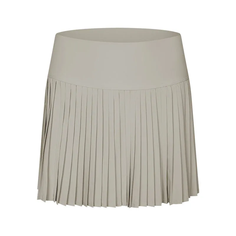 Water-Cooled Pleated Tennis Skort: Built-In Shorts, Quick-Dry & Comfy