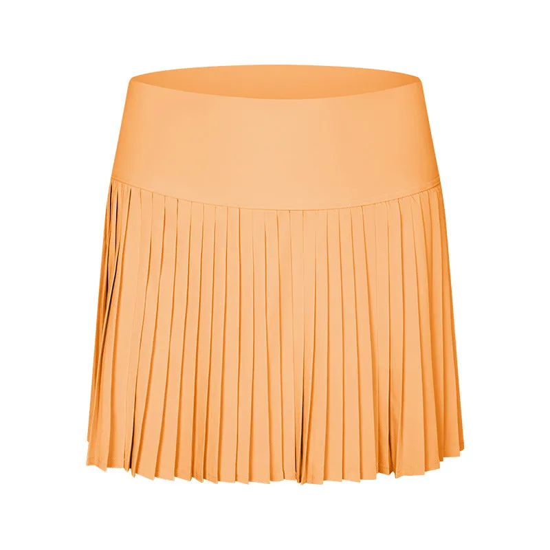 Water-Cooled Pleated Tennis Skort: Built-In Shorts, Quick-Dry & Comfy