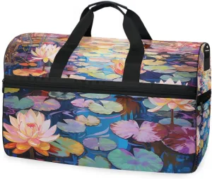 Water Lily 1 Travel Duffel Bag Luggage Sports Gym Bags With Shoes Compartment Large Capacity Lightweight Duffle Bag For Men Women