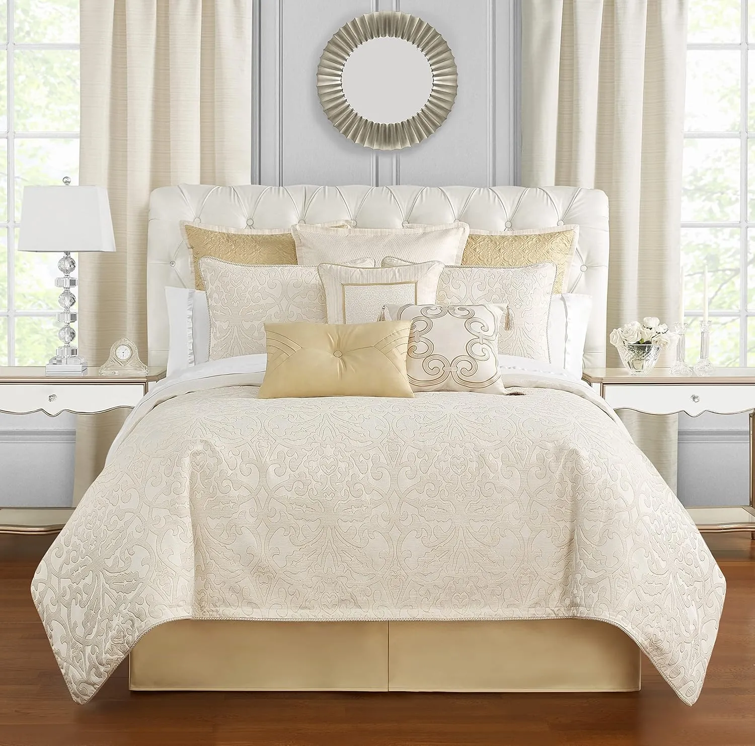Waterford Valetta 6PC. King Comforter Set, Ivory