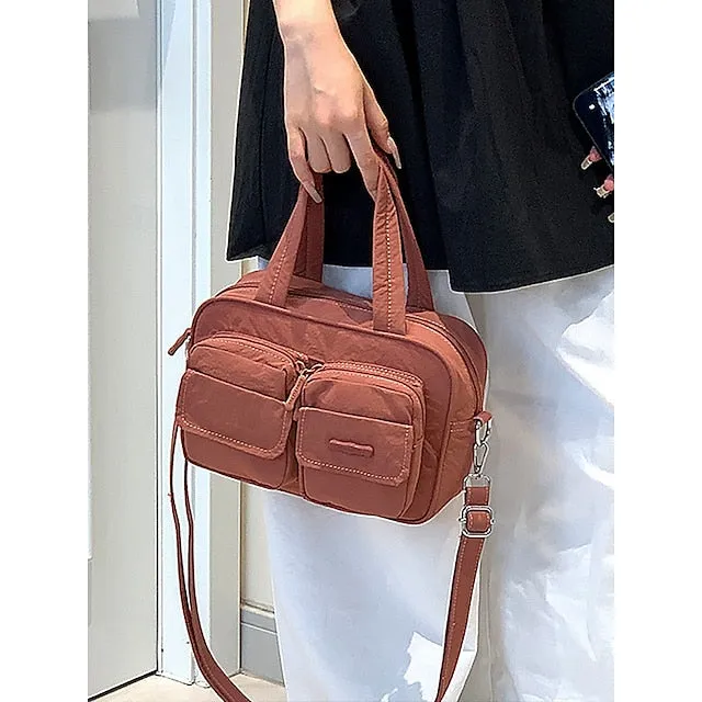 Waterproof and Lightweight Women's Multi-Pocket Crossbody Handbag with Adjustable Strap – Stylish and Functional Tote Bag in Various Colors, Ideal for Everyday Use Yellow Black White