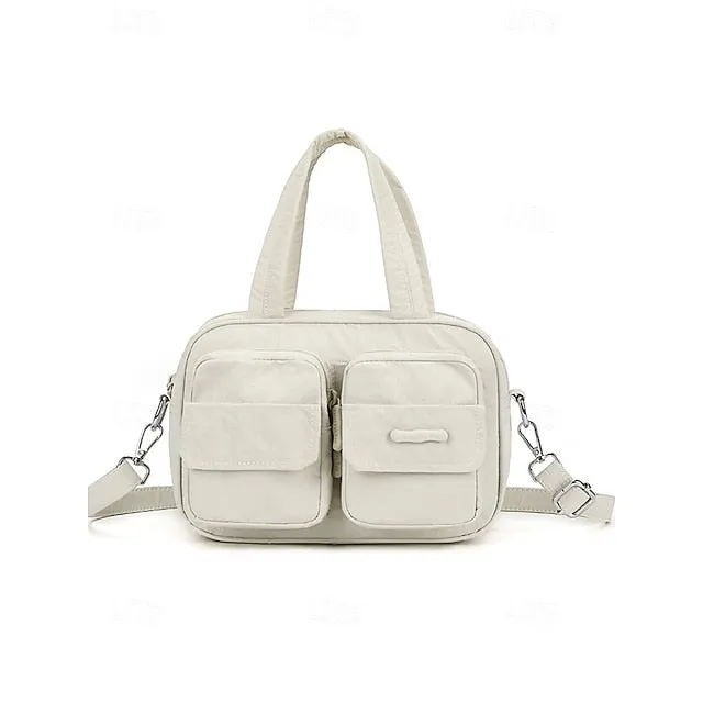 Waterproof and Lightweight Women's Multi-Pocket Crossbody Handbag with Adjustable Strap – Stylish and Functional Tote Bag in Various Colors, Ideal for Everyday Use Yellow Black White