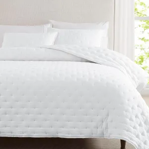 WDCOZY White Cloud Quilt King Size Bedding Set with Pillow Sham, Puffy Cozy Lightweight Bedspread Coverlet, Soft Cute Bed Cover for All Season - 3 Pieces, 104x90 inches