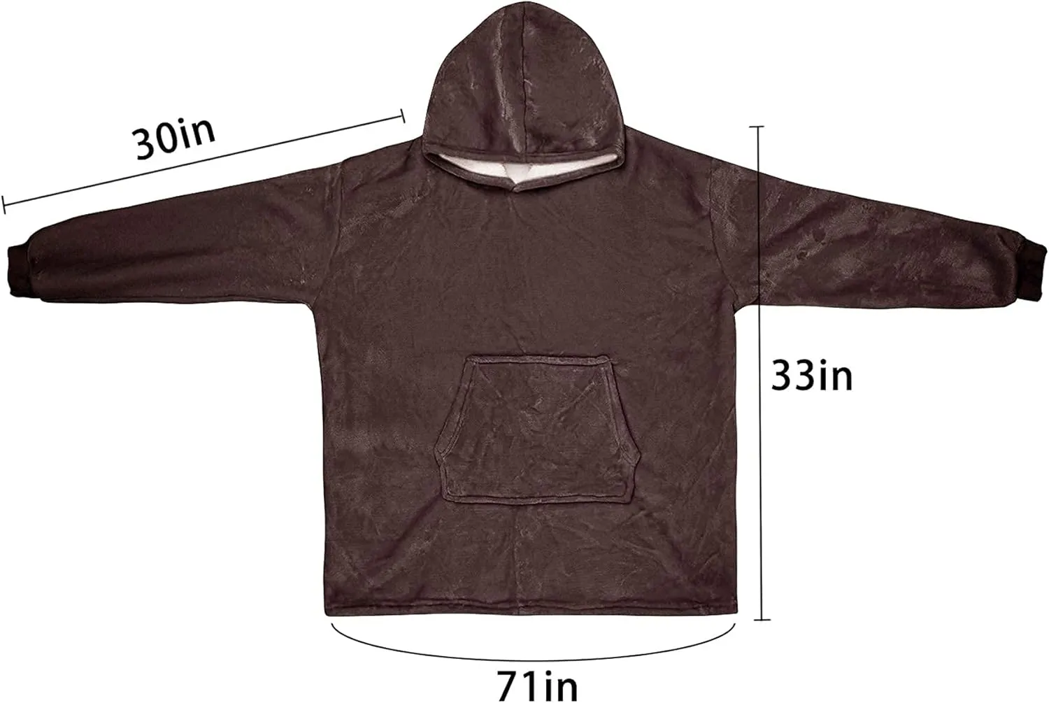 Wearable Blanket Hoodie, Oversized Sherpa Fleece Sweatshirt Blanket with Giant Pocket for Women Gift