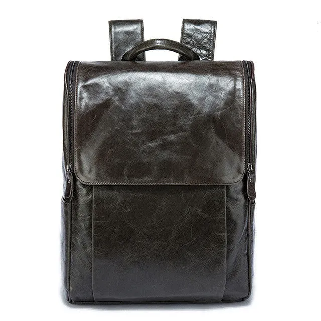 WESTAL Men Backpacks 100% Genuine Leather Men's Travel Bag Fashion Man Backpack Casual Business Backpack Male Backpack  9110