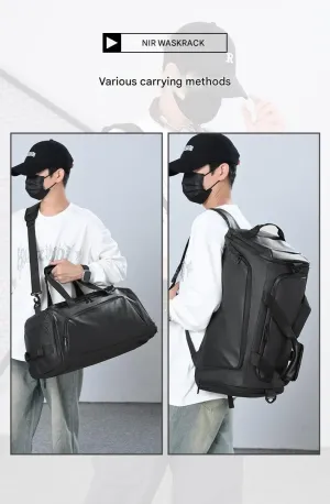 Wet and dry separation fitness training bag - business travel bag, portable multifunctional men's travel bag luggage bag(Deep Grey)