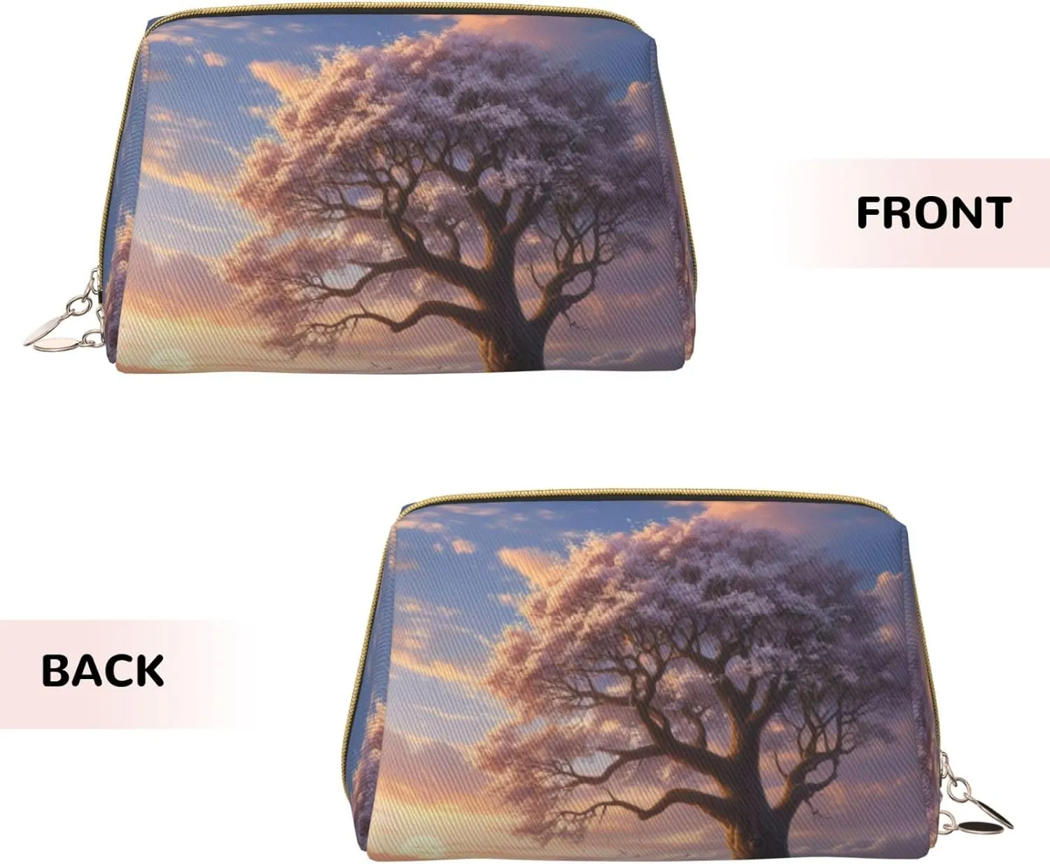 Whispered Wonders Printed Small Makeup Bag,Travel Cosmetic Bag Purse with Zipper,Water-resistant Makeup Organizer Bag for Women