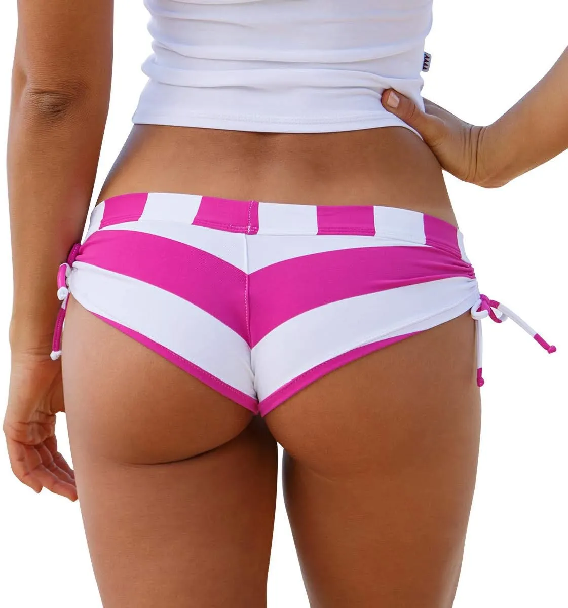 Wicked Weasel Sexy Sailor Stripe - Cheeky Booty Shorts (576) Women's Clothing