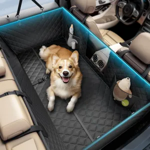 Wigoo 2025 Upgrade Dog Car Seat Cover for Back Seat [400lbs Hard Bottom, Heavy Duty Material] Anti-Scratch Waterproof Backseat Pet Extender Hammock, Fits Car Sedan SUV Truck Van, Size M