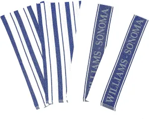 Williams-Sonoma Classic Striped Towels Set & Logo Towels Set - 4 Pack (Bright Blue)