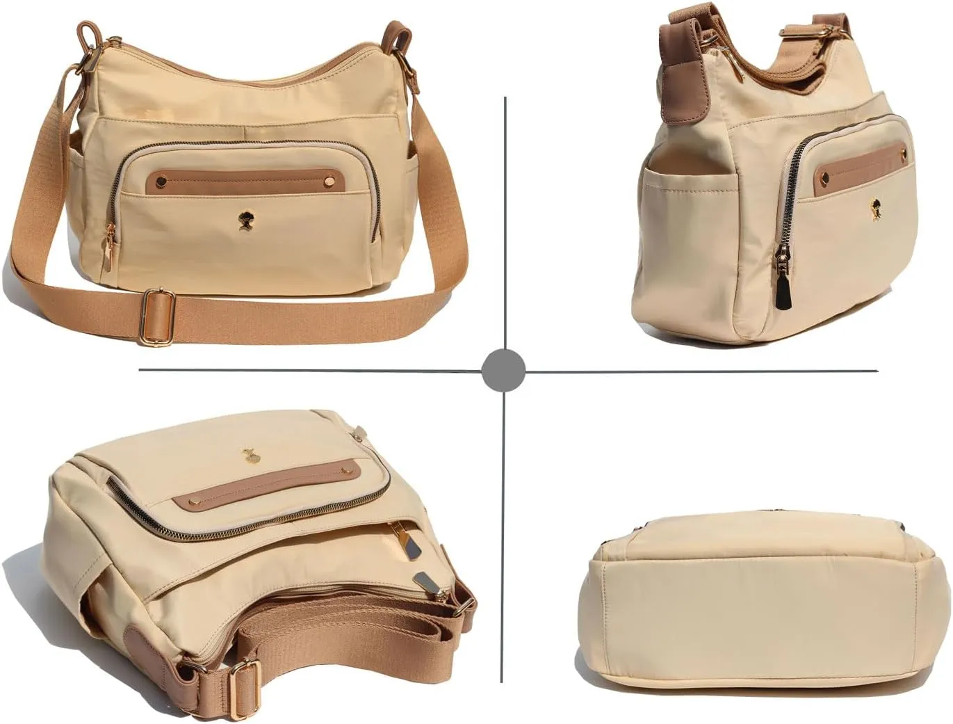 Women Crossbody Bag Shoulder Handbag Multiple Pockets Bag Ladies Messenger Bag Purse Fashion Tote