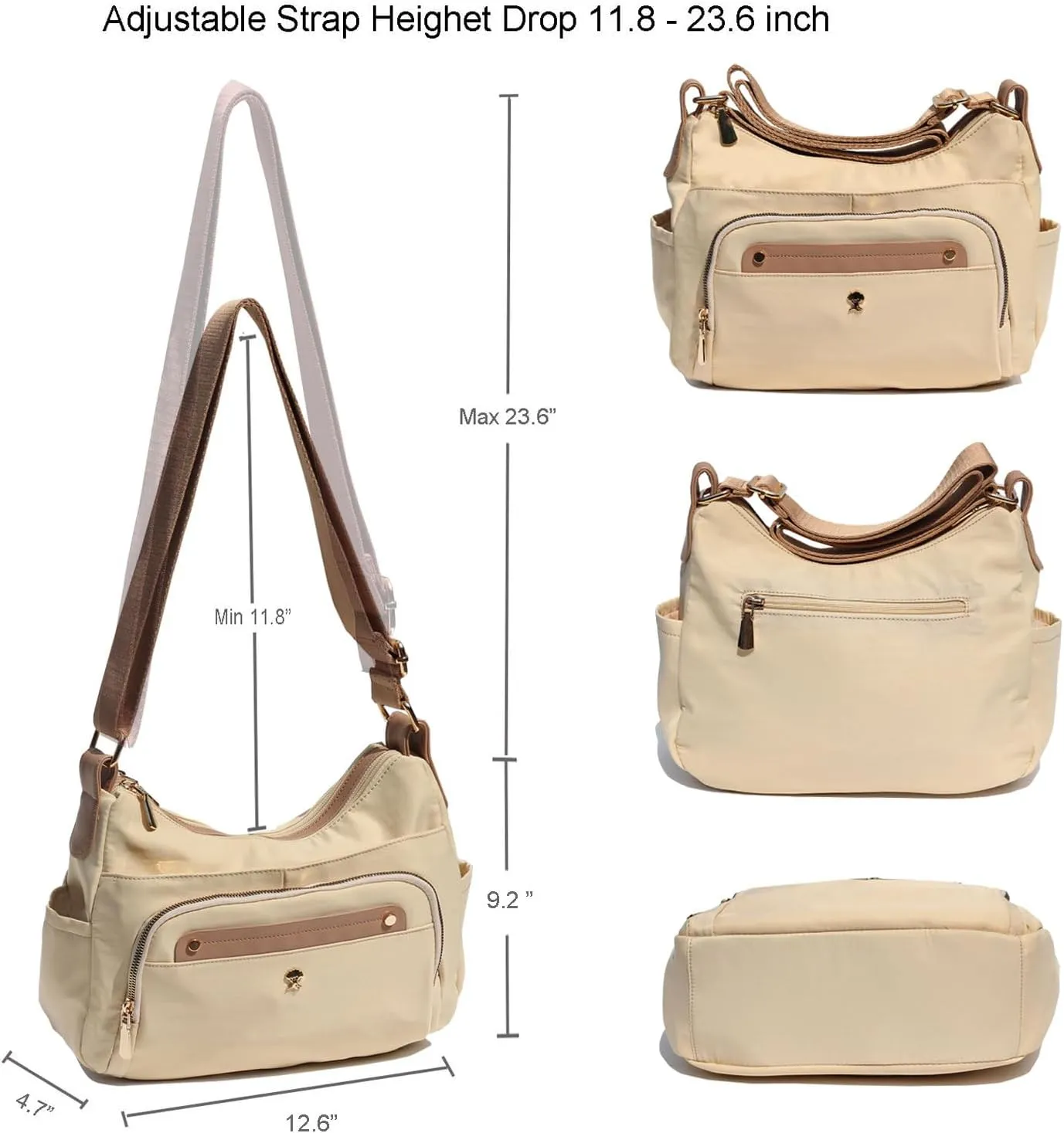 Women Crossbody Bag Shoulder Handbag Multiple Pockets Bag Ladies Messenger Bag Purse Fashion Tote