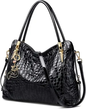 Women Genuine Leather Handbag for Women Large Work Tote Bag with Top Handle Purse Satchel Shoulder Bag for Women