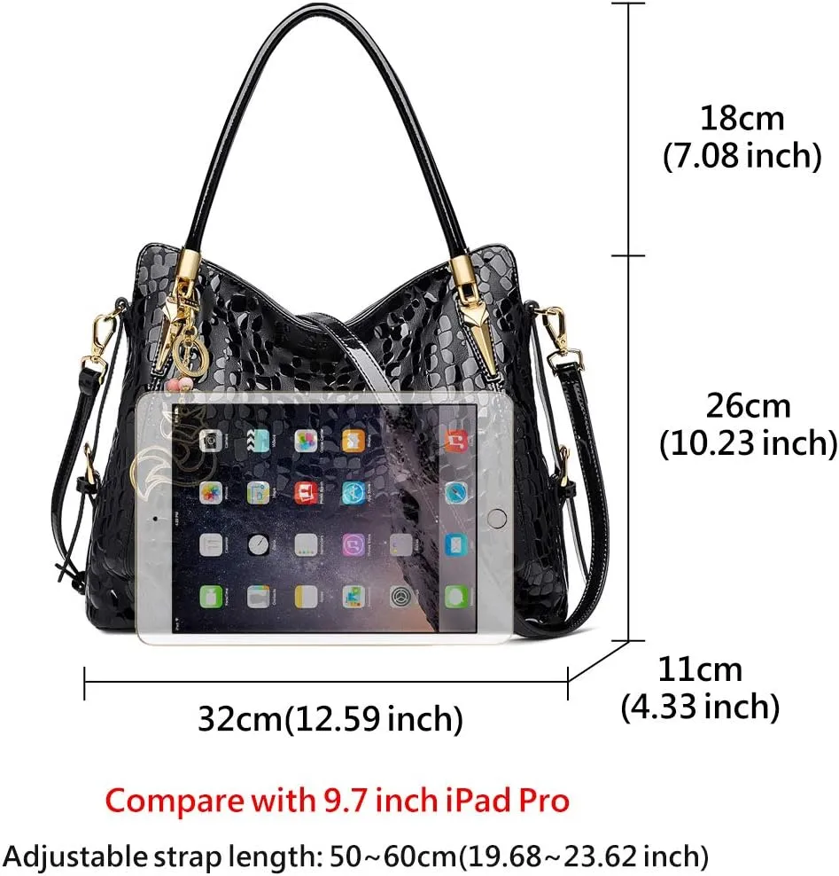 Women Genuine Leather Handbag for Women Large Work Tote Bag with Top Handle Purse Satchel Shoulder Bag for Women