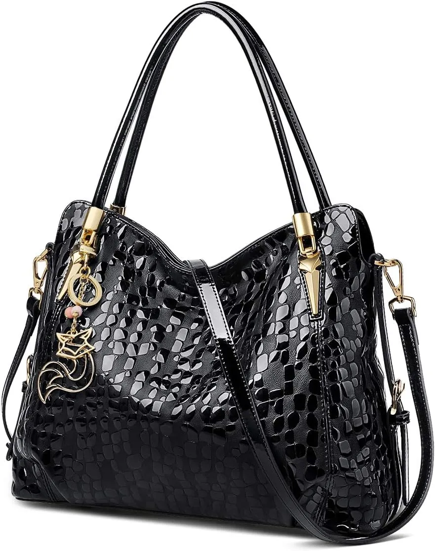 Women Genuine Leather Handbag for Women Large Work Tote Bag with Top Handle Purse Satchel Shoulder Bag for Women