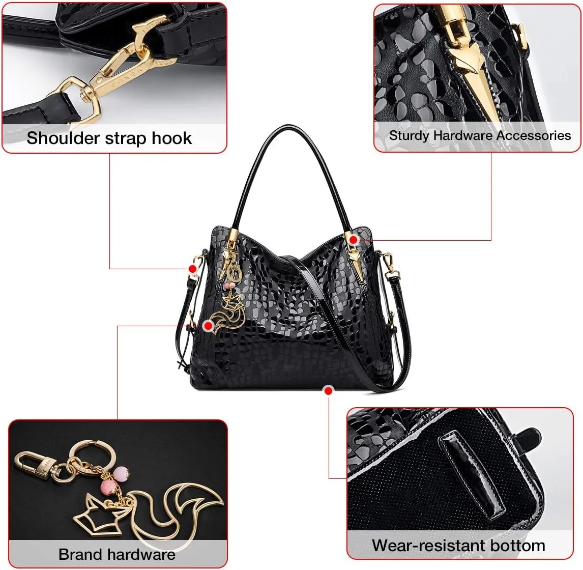 Women Genuine Leather Handbag for Women Large Work Tote Bag with Top Handle Purse Satchel Shoulder Bag for Women