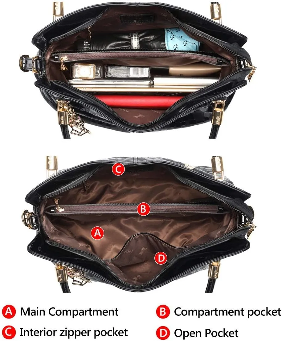 Women Genuine Leather Handbag for Women Large Work Tote Bag with Top Handle Purse Satchel Shoulder Bag for Women