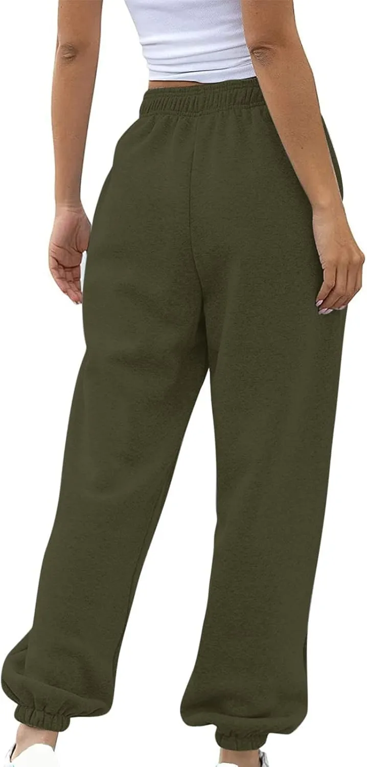 Women Joggers with Pockets High Waist Stretchy Sports Gym Training Pants Baggy Oversized Harem Sweatpants Trousers