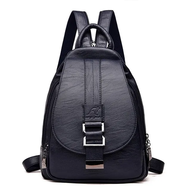 Women Leather Backpacks Vintage Female Shoulder Bag Sac a Dos Travel Ladies Bagpack Mochilas School Bags