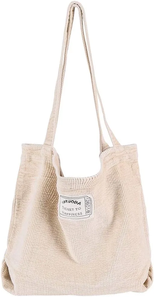 Women Shoulder Handbags Casual Hobo Bags Corduroy Shopper Tote Bag
