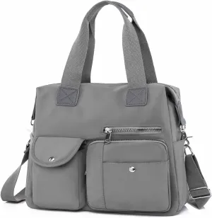 Women Utility Tote Bag Teacher Purses and Handbags for Nurse Waterproof Nylon Multi Pocket Shoulder Bag Work Tote Bag