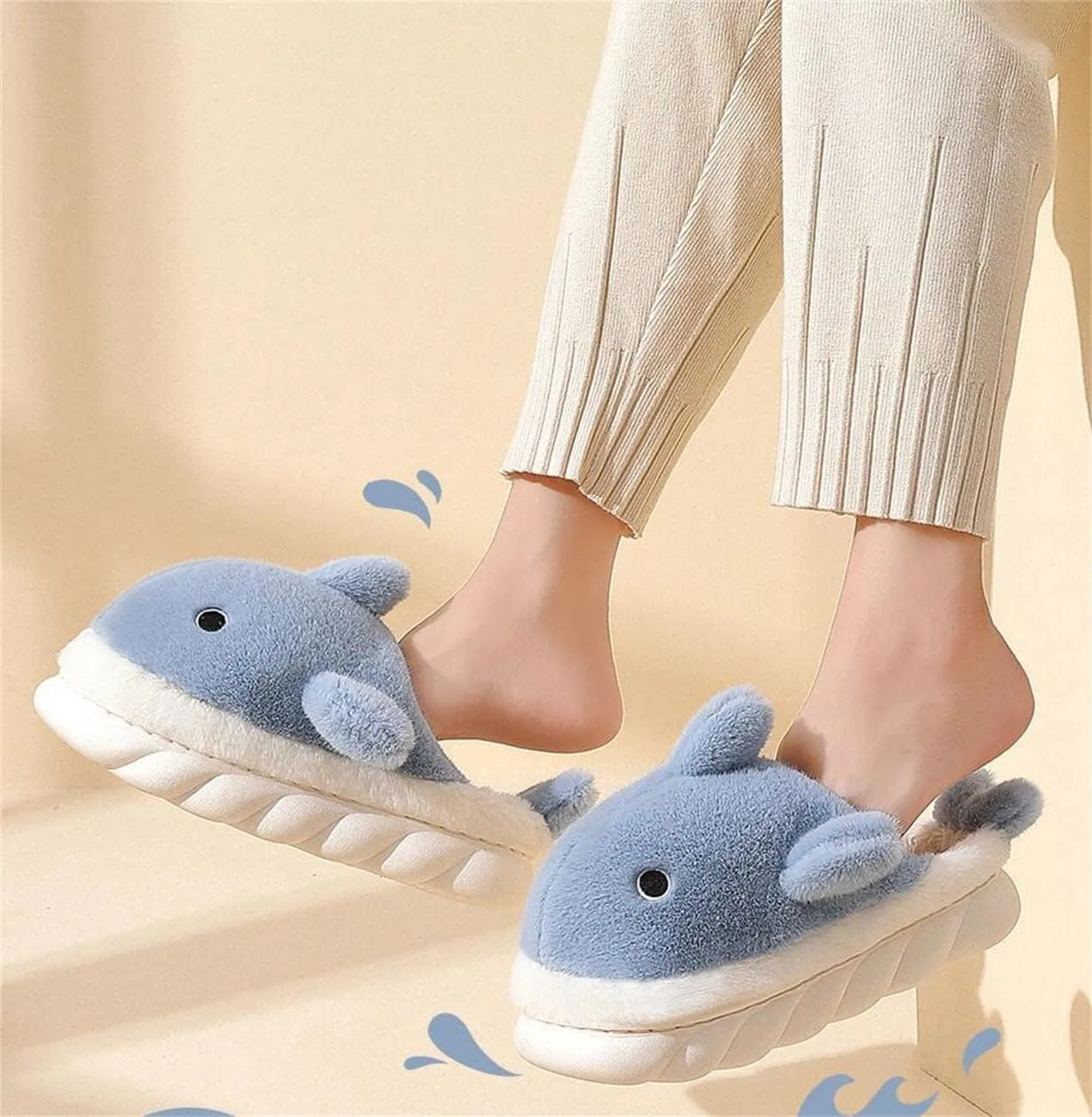 Women's & Men's Cotton Plush Animal Slippers - Warm Indoor & Outdoor Shoes for Winter