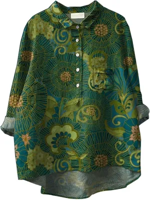 Womens Button Down Shirts Cotton Linen Shirt Fit Tee Tops Lapel Neck Button Blouses Long Sleeves Casual Women