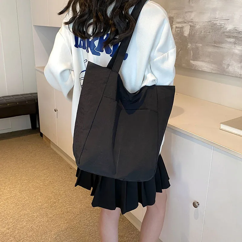 Women's Capacity Artistic Simple Washed Cloth For Shoulder Bags