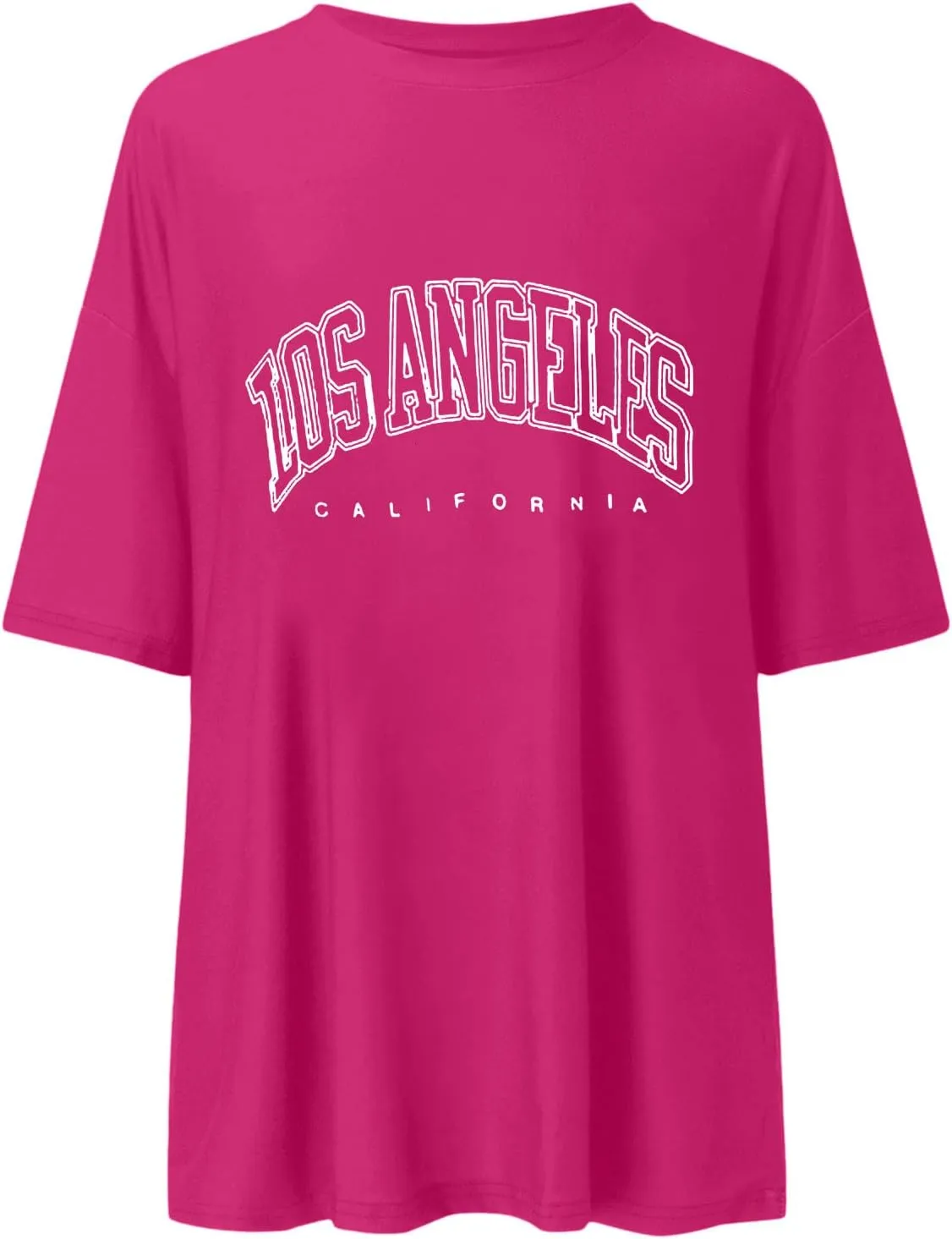 Women's Casual Los Angeles California T Shirts for Women Oversized Trendy Loose Running Tops Summer Letter Print 2025