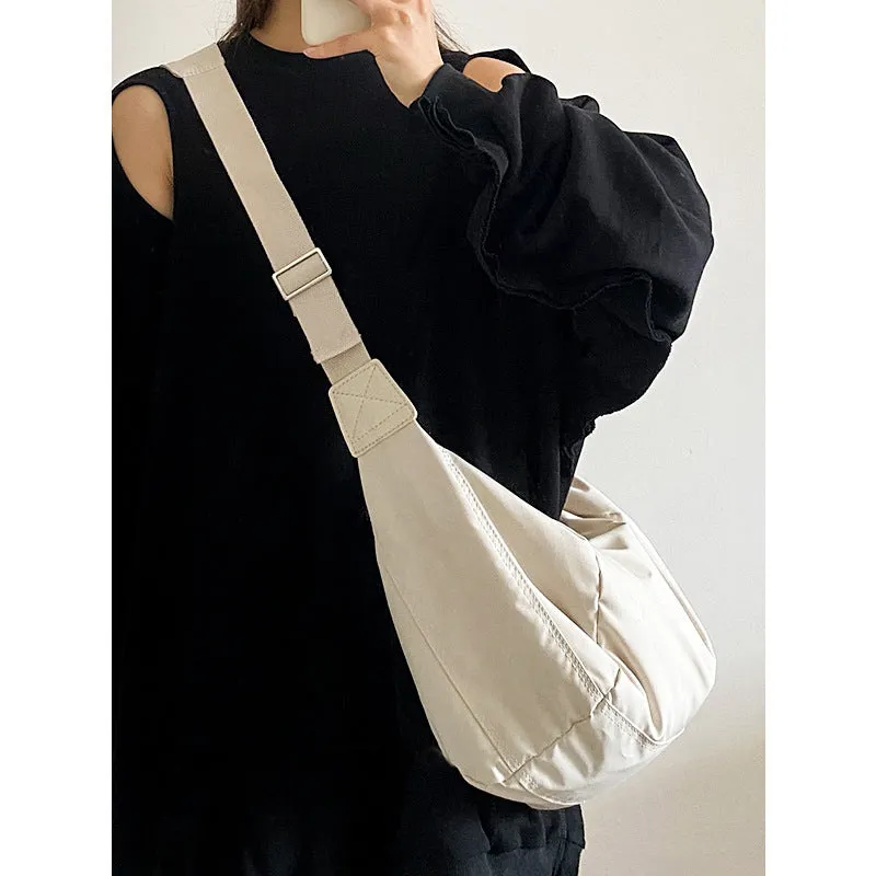 Women's College Soft Large Capacity Dumpling Down Crossbody Bags