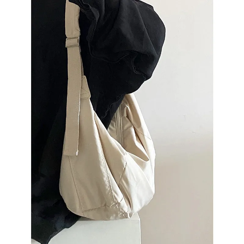Women's College Soft Large Capacity Dumpling Down Crossbody Bags