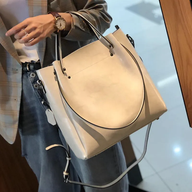 Women's Cow Leather Versatile Commuter Genuine High-grade Shoulder Bags