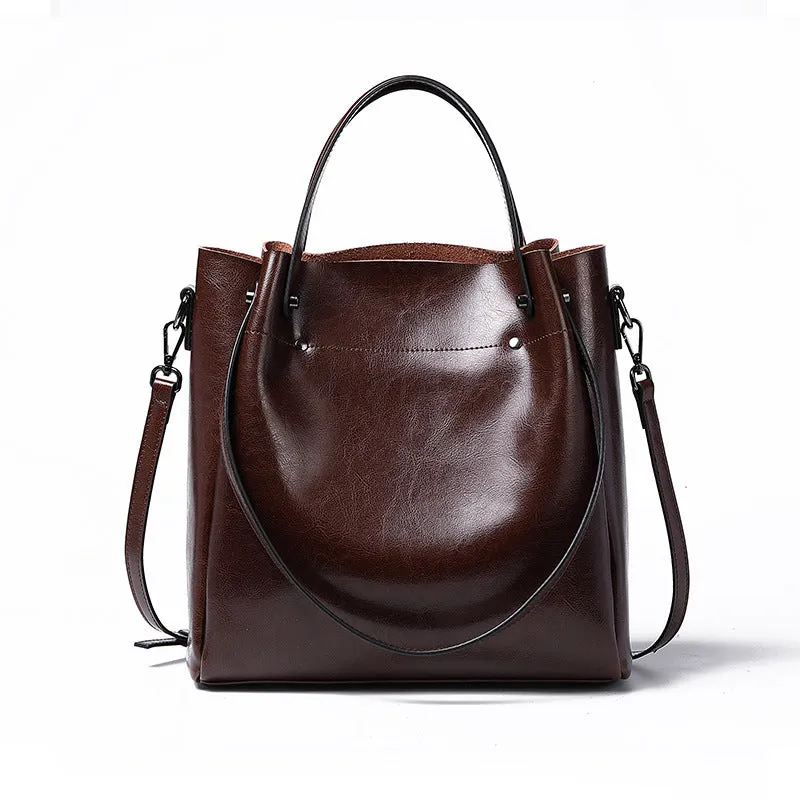 Women's Cow Leather Versatile Commuter Genuine High-grade Shoulder Bags