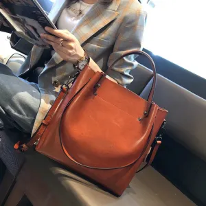 Women's Cow Leather Versatile Commuter Genuine High-grade Shoulder Bags