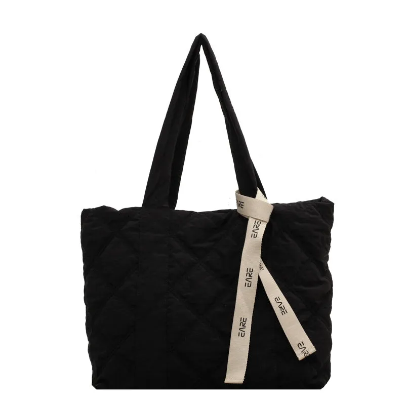 Women's Down Rhombus Large Capacity Class Tote Bags