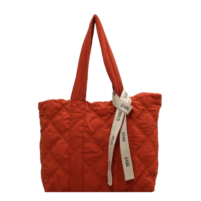 Women's Down Rhombus Large Capacity Class Tote Bags