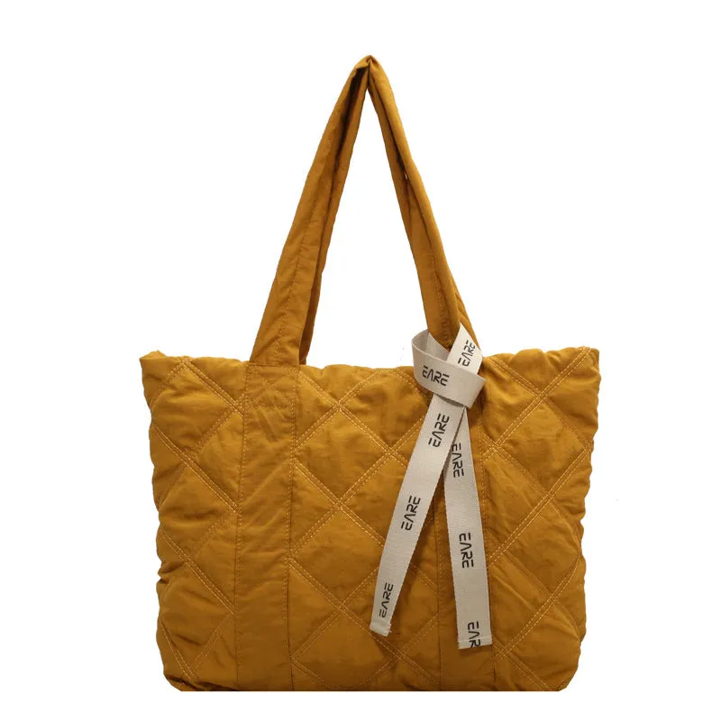 Women's Down Rhombus Large Capacity Class Tote Bags