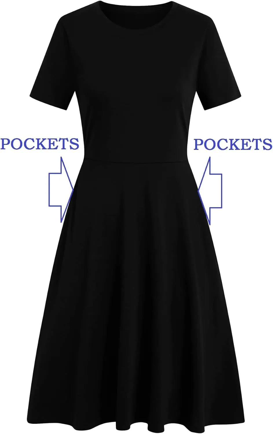 Women's Elegant Vintage 50s Office Casual Floral Print Work Party A-Line Swing Dress with Pockets 162