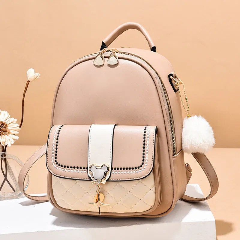 Women's Fashion Color Matching Large Capacity Backpacks