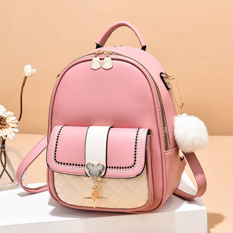 Women's Fashion Color Matching Large Capacity Backpacks
