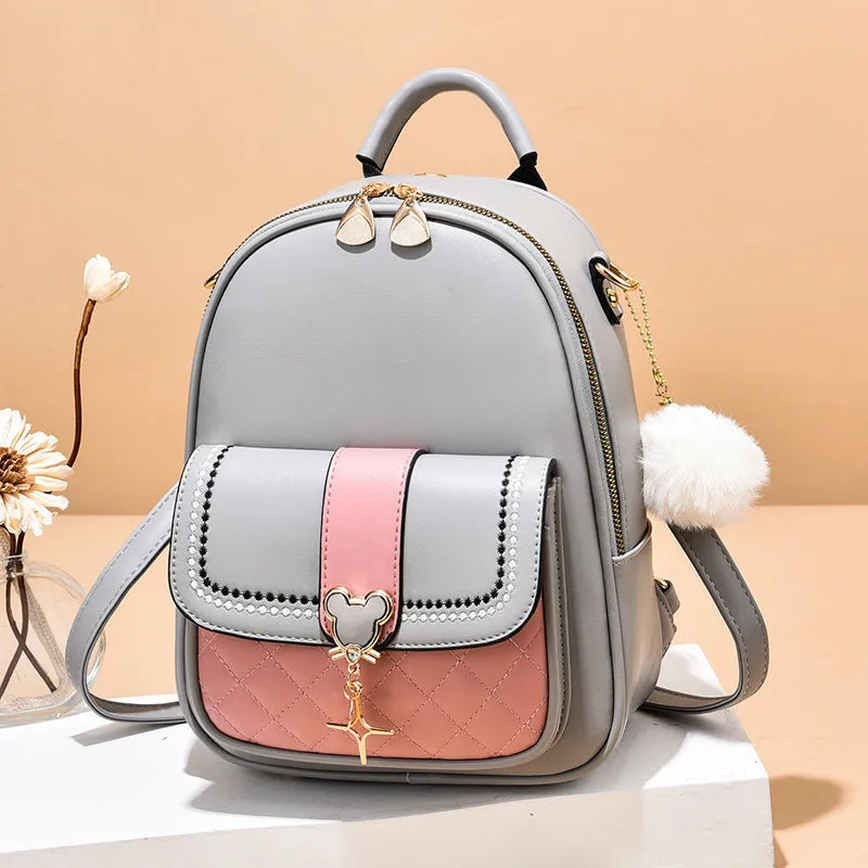 Women's Fashion Color Matching Large Capacity Backpacks