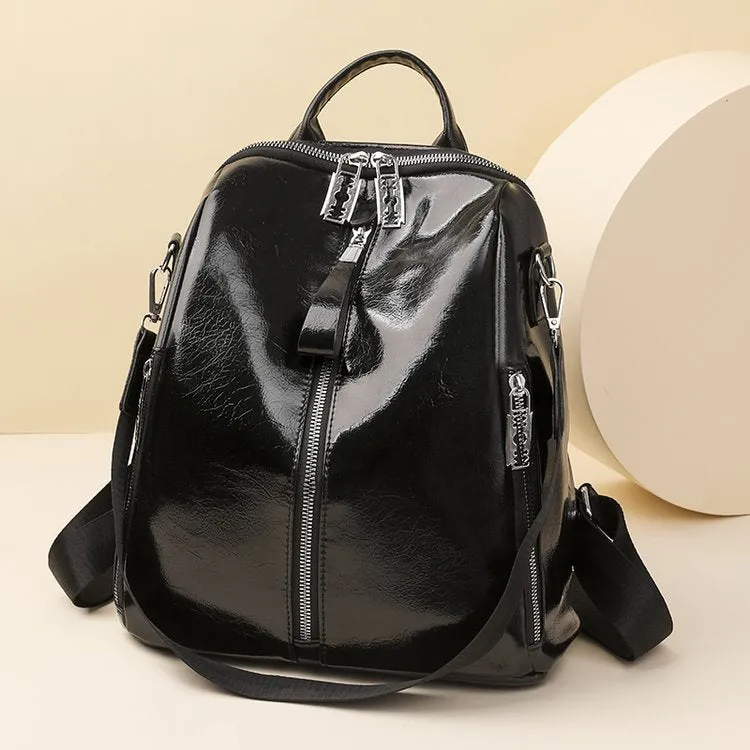 Women's Fashion Lightweight Waterproof Large Capacity Glossy Backpacks