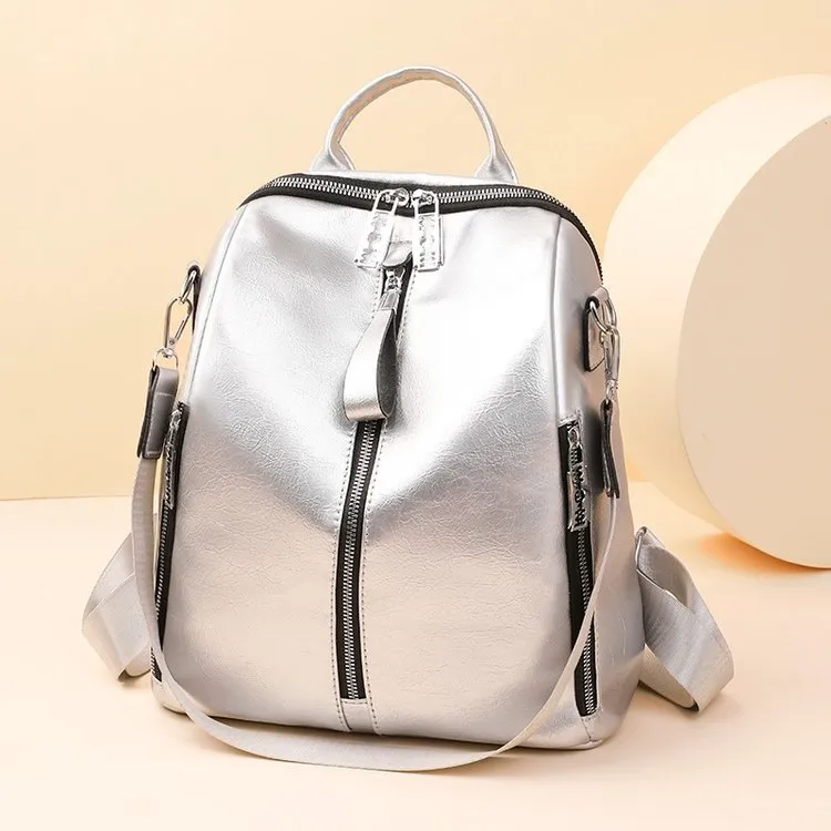 Women's Fashion Lightweight Waterproof Large Capacity Glossy Backpacks