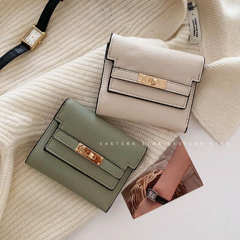 Women's Female Simple Korean Style Short Three Ladies Wallets