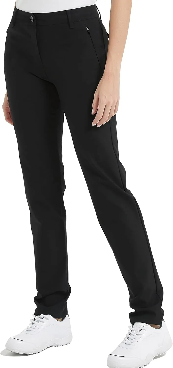 Womens Golf Pants Stretch Slim Quick Dry Lightweight Work Pants Straight Leg Ladies Pants